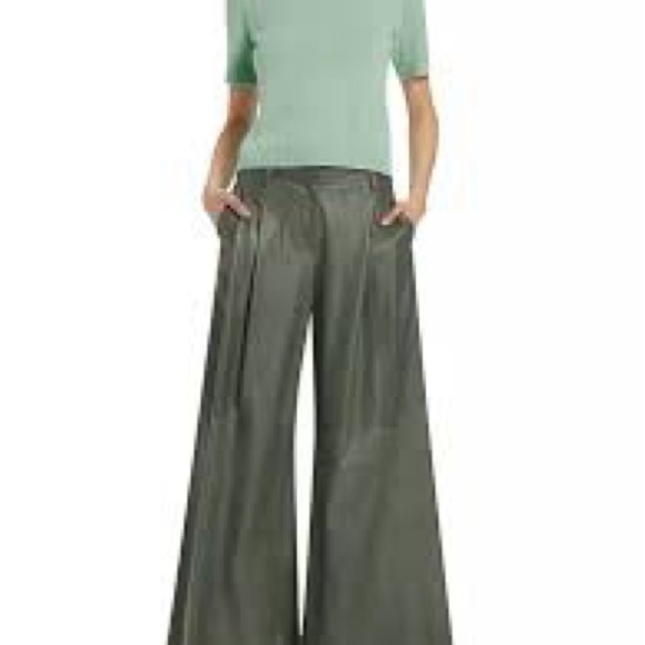 New TWP DIDI PANT IN PAPER LEATHER SAGE Retails $1,800 - Picture 3 of 6